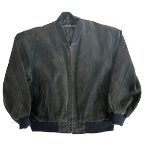 U2 Men's Vintage 'Wear Me Out' Suede Leather Jacket Men's Black XL EUC